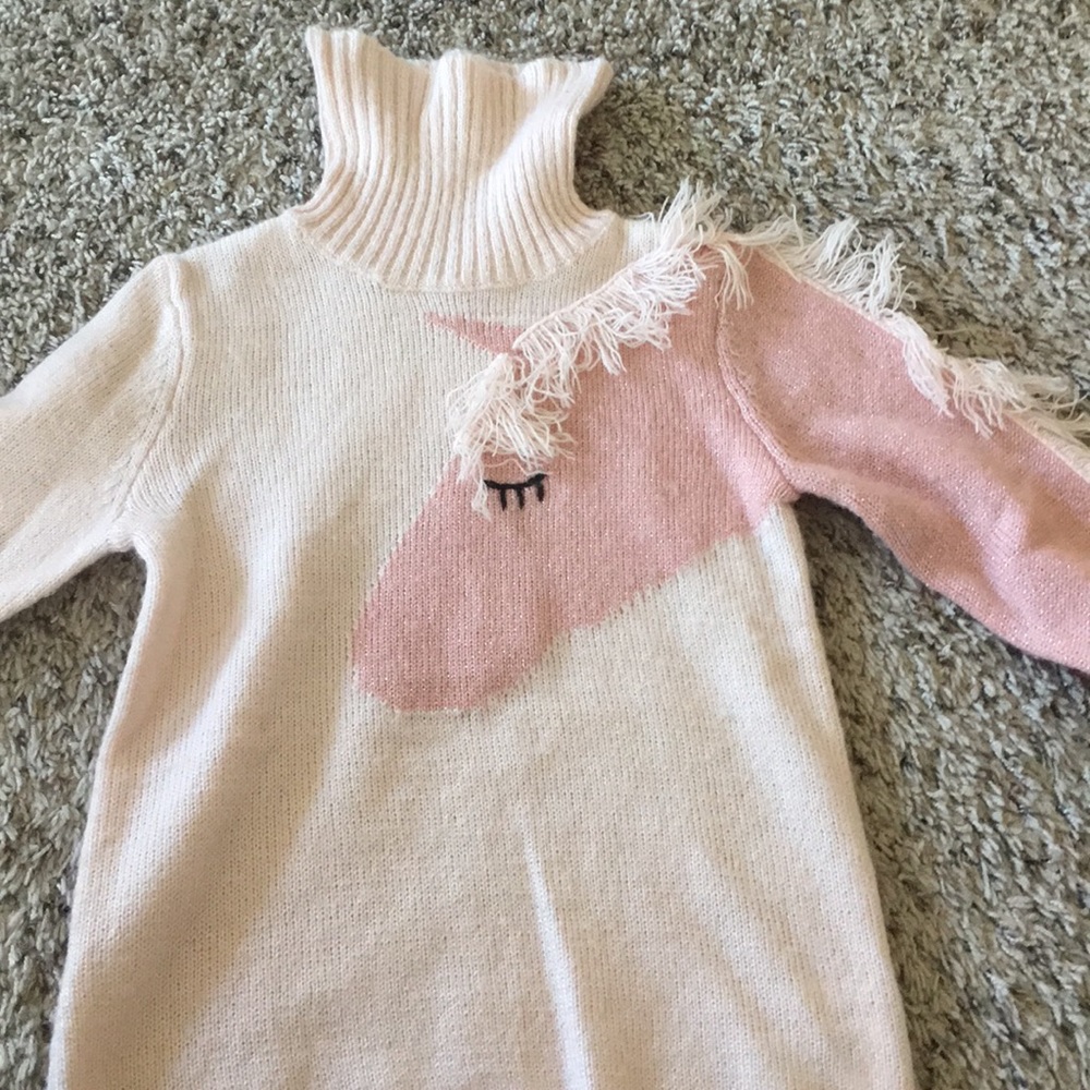 H&M turtleneck unicorn sweater